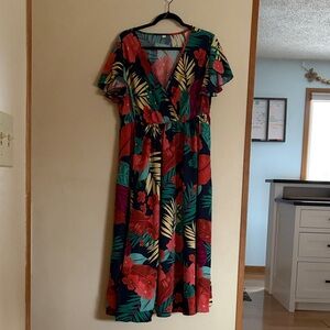 Tropical Floral Maxi Dress